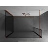 Mexen Kioto Walk-in Shower Wall 110 x 70 x 40 cm, Black Frame, Rose Gold - 800-110-070-221-60-70-040