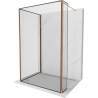 Mexen Kioto Walk-in Shower Wall 140 x 90 x 40 cm, Black Frame, Rose Gold - 800-140-090-221-60-70-040
