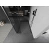 Mexen Kioto Walk-in Shower Wall 100 x 85 x 40 cm, transparent, gun gray brushed - 800-100-085-221-66-00-040