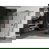 Mexen Kioto Walk-in Shower Wall 51.2 x 47.2 x 15.7 in, Black Pattern, Rose Gold - 800-130-120-221-60-70-040