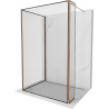 Mexen Kioto Walk-in Shower Wall 51.2 x 47.2 x 15.7 in, Black Pattern, Rose Gold - 800-130-120-221-60-70-040