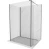 Mexen Kioto Walk-in Shower Wall 130 x 100 x 40 cm, Transparent, Brushed Gun Gray - 800-130-100-221-66-00-040