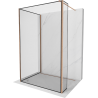 Mexen Kioto Walk-in Shower Wall 140 x 110 x 30 cm, Black Frame, Brushed Copper - 800-140-110-221-65-70-030