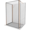 Mexen Kioto Walk-in Shower Wall 90 x 70 x 40 cm, Black Frame, Brushed Copper - 800-090-070-221-65-70-040
