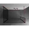 Mexen Kioto shower wall Walk-in 110 x 70 x 40 cm, black frame, brushed copper - 800-110-070-221-65-70-040