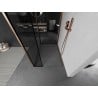 Mexen Kioto Walk-in Shower Wall 140 x 100 x 40 cm, Black Frame, Brushed Copper - 800-140-100-221-65-70-040