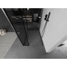 Mexen Kioto Walk-in Shower Wall 140 x 90 x 30 cm, Black Frame, Brushed Gun Gray - 800-140-090-221-66-70-030