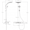 Mexen Bolt exposed shower set with rain shower and faucet, white/chrome - 78108-20