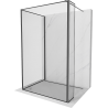 Mexen Kioto Walk-in Shower Wall 140 x 100 x 40 cm, Black Frame, Brushed Gun Gray - 800-140-100-221-66-70-040
