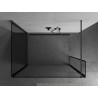 Mexen Kioto Walk-in Shower Wall 140 x 100 x 40 cm, Black Frame, Brushed Gun Gray - 800-140-100-221-66-70-040