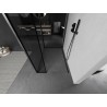 Mexen Kioto Walk-in Shower Wall 140 x 100 x 40 cm, Black Frame, Brushed Gun Gray - 800-140-100-221-66-70-040