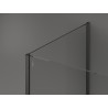 Mexen Kioto Walk-in Shower Wall 140 x 100 x 40 cm, Black Frame, Brushed Gun Gray - 800-140-100-221-66-70-040