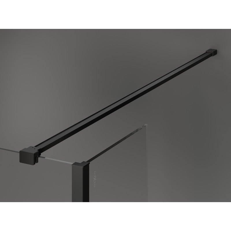 Mexen Kioto Walk-in Shower Screen 130 x 70 x 30 cm, transparent, black - 800-130-070-221-70-00-030