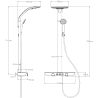 Mexen Bolt exposed shower set with overhead shower and faucet, white/gold - 78108-25