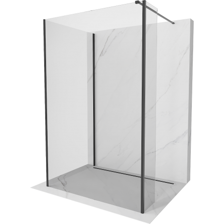 Mexen Kioto Walk-in Shower Wall 135 x 120 x 30 cm, transparent, black - 800-135-120-221-70-00-030
