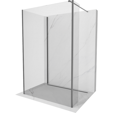 Mexen Kioto shower wall Walk-in 110 x 95 x 30 cm, transparent, gun metal - 800-110-095-221-95-00-030