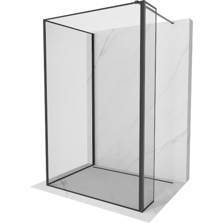 Mexen Kioto Walk-in Shower Wall 100 x 80 x 30 cm, Black Frame, Black - 800-100-080-221-70-70-030