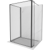Mexen Kioto Walk-in Shower Wall 140 x 100 x 30 cm, Black Frame, Black - 800-140-100-221-70-70-030
