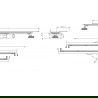 Mexen Flat 360° M33 swivel linear drain 70 cm, Chrome - 1033070-40