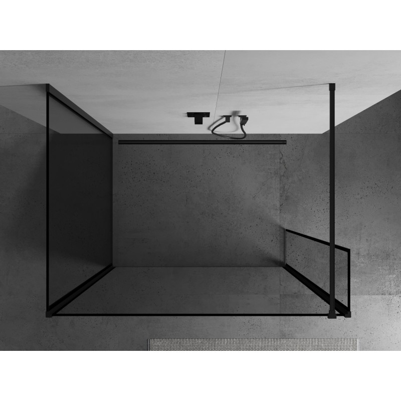 Mexen Kioto Walk-in Shower Wall 120 x 80 x 40 cm, Black Frame, Black - 800-120-080-221-70-70-040