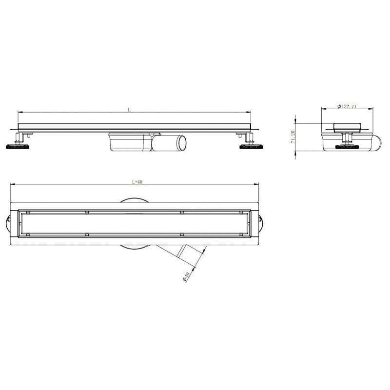 Mexen Flat 360° M33 Rotating Linear Drain 100 cm, inox - 1033100-40