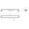 Mexen Flat 360° M33 360° Rotating Linear Drain 100 cm, Inox - 1033100-40