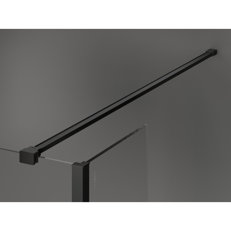 Mexen Kioto Walk-in Shower Wall 120 x 80 x 40 cm, Black Frame, Black - 800-120-080-221-70-70-040