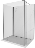 Mexen Kioto Walk-in Shower Wall 140 x 100 x 40 cm, transparent, gun metal - 800-140-100-221-95-00-040