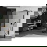 Mexen Kioto Walk-in Shower Wall 140 x 120 x 40 cm, Black Pattern, Black - 800-140-120-221-70-70-040