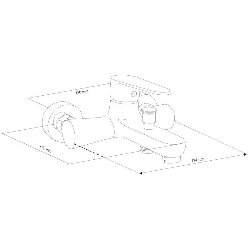 Mexen Kama bathtub faucet, chrome - 72530-00