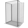 Mexen Kioto Walk-in Shower Wall 130 x 120 x 40 cm, Black Pattern, Gun Metal - 800-130-120-221-95-70-040