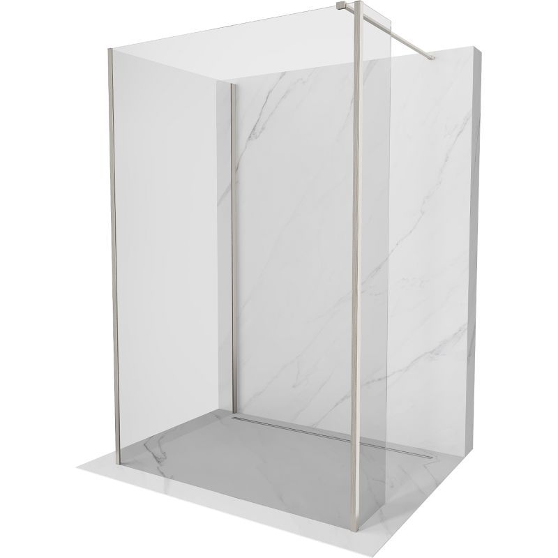 Mexen Kioto Walk-in Shower Wall 120 x 90 x 30 cm, transparent, brushed nickel - 800-120-090-221-97-00-030