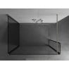 Mexen Kioto Walk-in Shower Wall 110 x 80 x 30 cm, Black Frame, Brushed Nickel - 800-110-080-221-97-70-030