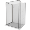 Mexen Kioto Walk-in Shower Wall 120 x 80 x 30 cm, Black Frame, Brushed Nickel - 800-120-080-221-97-70-030