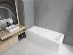 Mexen Felix 1-wing bathtub screen 70 x 140 cm, Transparent, Chrome - 890-070-001-01-00