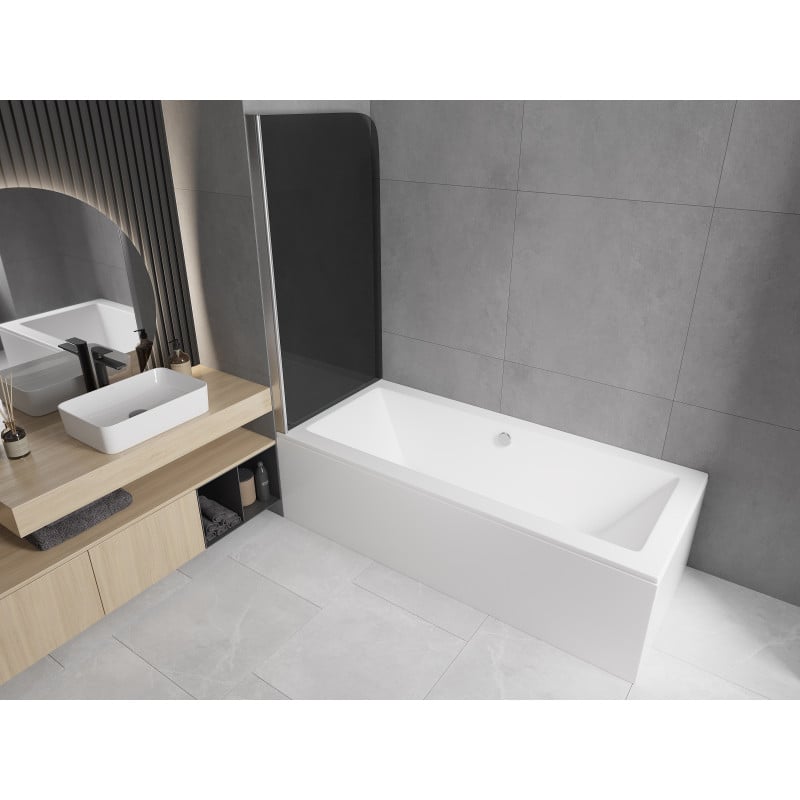 Mexen Felix 1-wing bathtub screen 70 x 140 cm, graphite, chrome - 890-070-001-01-40