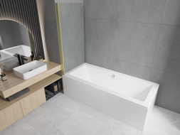 Mexen Felix 1-Panel Shower Screen 70 x 140 cm, Transparent, Gold - 890-070-001-50-00