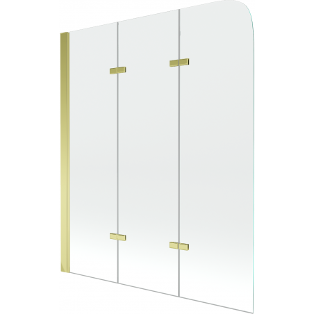 Mexen Felix 3-panel bathtub screen 120 x 140 cm, transparent, gold - 890-120-003-50-00