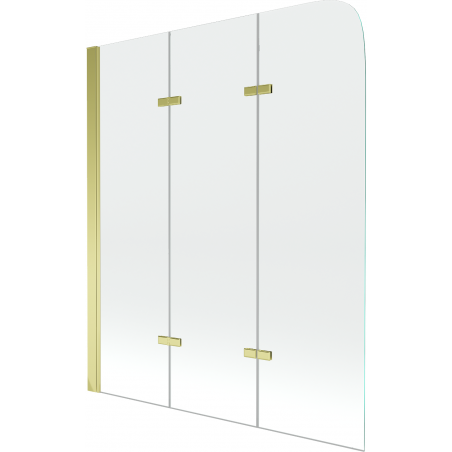Mexen Felix 3-wing bathtub screen 120 x 140 cm, Transparent, Gold - 890-120-003-50-00