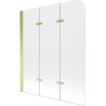 Mexen Felix 3-panel folding shower screen 120 x 140 cm, transparent, gold - 890-120-003-50-00