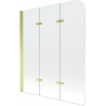 Mexen Felix 3-wing bathtub screen 120 x 140 cm, Transparent, Gold - 890-120-003-50-00