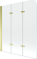 Mexen Felix 3-panel bathtub screen 120 x 140 cm, transparent, gold - 890-120-003-50-00