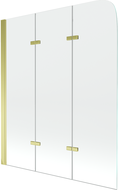Mexen Felix 3-wing bathtub screen 120 x 140 cm, Transparent, Gold - 890-120-003-50-00