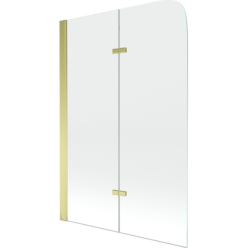 Mexen Felix 2-Panel Bathtub Screen 80 x 140 cm, Transparent, Gold - 890-080-002-50-00