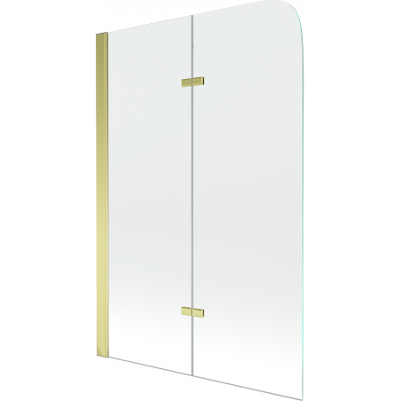 Mexen Felix 2-Panel Bathtub Screen 80 x 140 cm, Transparent, Gold - 890-080-002-50-00
