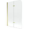 Mexen Felix 2-wing bathtub screen 100 x 140 cm, Transparent, Gold - 890-100-002-50-00
