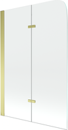 Mexen Felix 2-wing bathtub screen 100 x 140 cm, Transparent, Gold - 890-100-002-50-00