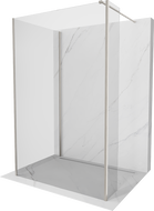 Mexen Kioto Walk-in Shower Wall 130 x 115 x 30 cm, Transparent, Brushed Nickel - 800-130-115-221-97-00-030