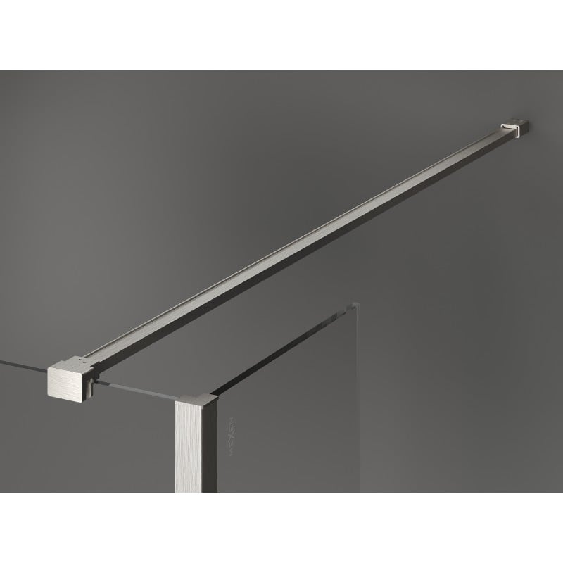 Mexen Kioto Walk-In Shower Wall 120 x 115 x 30 cm, transparent, brushed nickel - 800-120-115-221-97-00-030