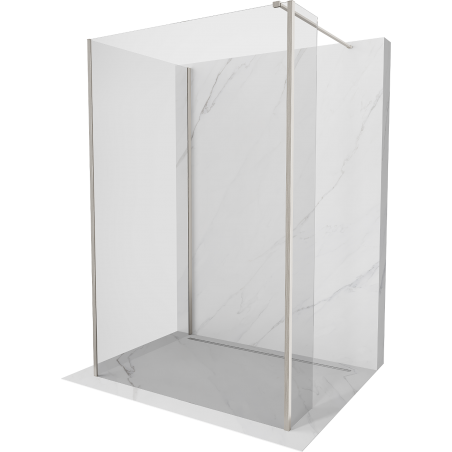 Mexen Kioto Walk-in Shower Wall 120 x 120 x 30 cm, transparent, brushed nickel - 800-120-120-221-97-00-030